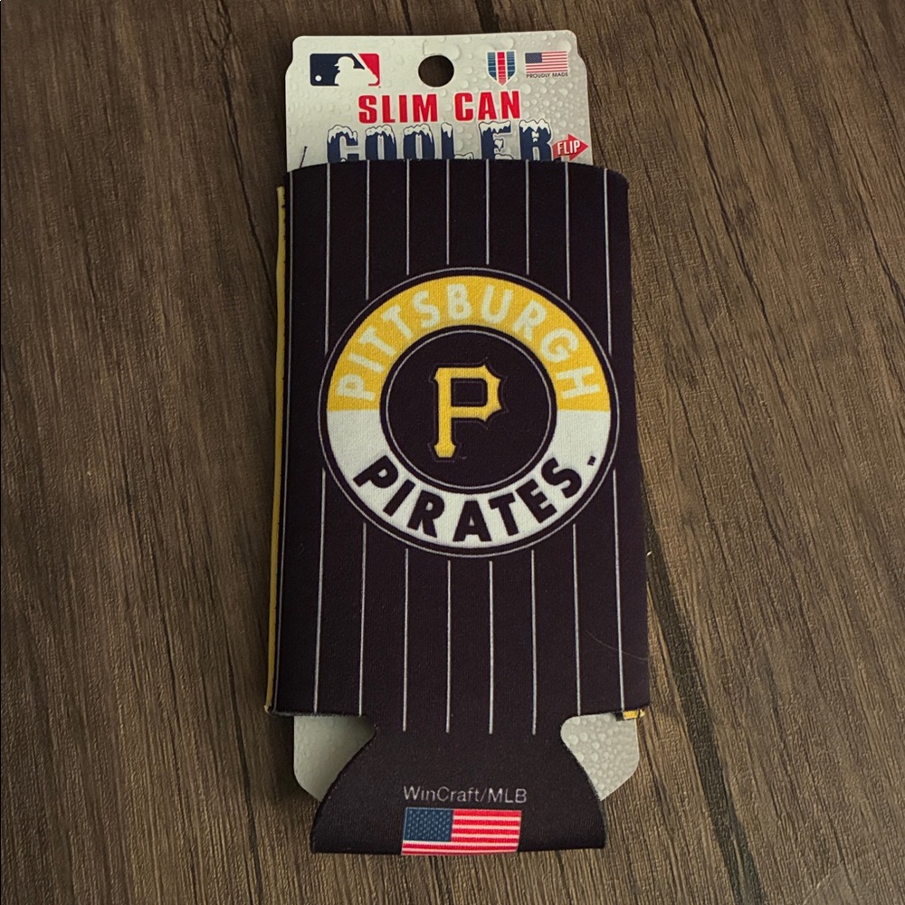 MLB Pittsburgh Pirates Black Slim Can Cooler